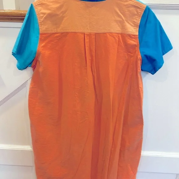 Women’s Mokuyobi Color Block Dress Short Sleeve Blue/orange With Pockets Size L - Picture 5 of 5